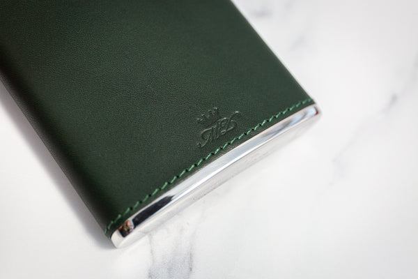 6oz Hip Flask Green Leather by Marlborough of England (Copy)