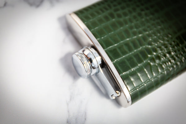 6oz Hip Flask Nile Green by Marlborough of England