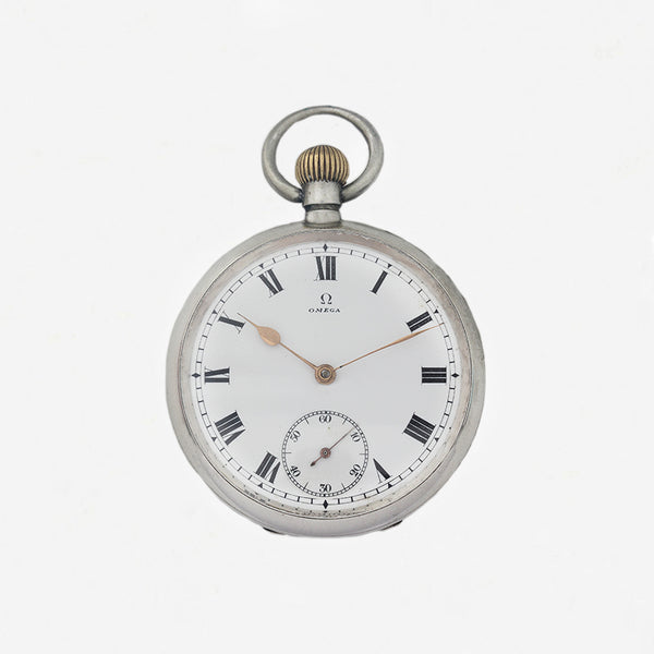 open faced omega pocket watch
