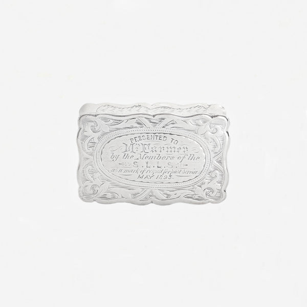Victorian Silver Snuff Box Hallmarked 1874