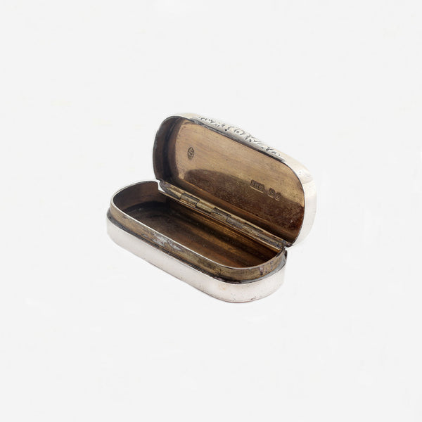 Late Victorian Silver Snuff Box Hallmarked 1899