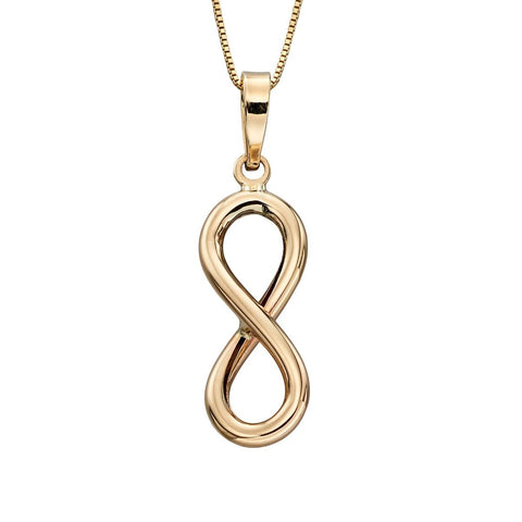 9ct Yellow Gold Infinity Pendant & Chain