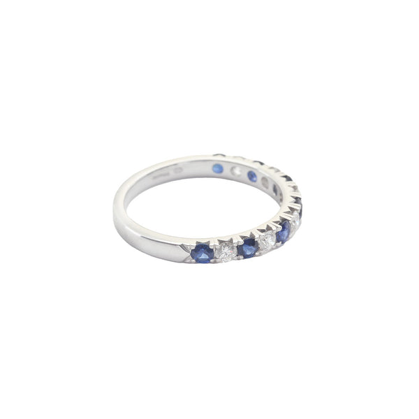 Sapphire & Diamond Half Eternity Ring in 18ct Gold
