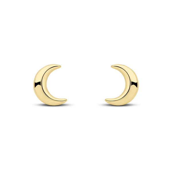 9ct Yellow Gold Crescent Stud Earrings
