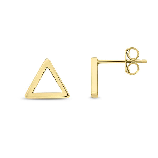 9ct Yellow Gold Triangle Stud Earrings