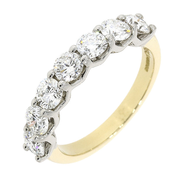 Diamond Half Eternity Ring in Platinum & 18ct Yellow Gold