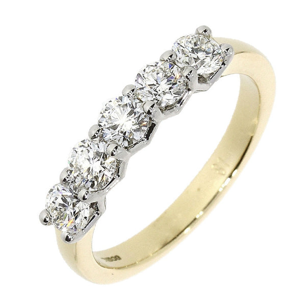 Diamond Half Eternity Ring in Platinum & 18ct Yellow Gold