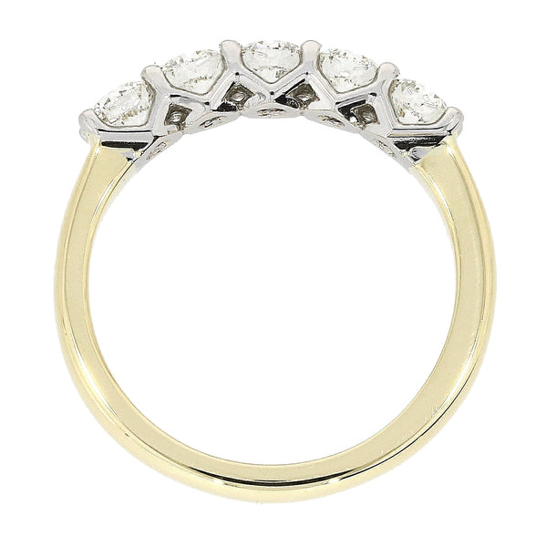 Diamond Half Eternity Ring in Platinum & 18ct Yellow Gold