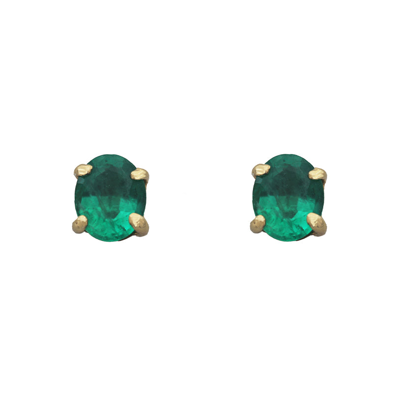 Emerald Stud Earrings in 18ct Gold