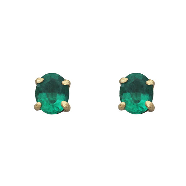 Emerald Stud Earrings in 18ct Gold