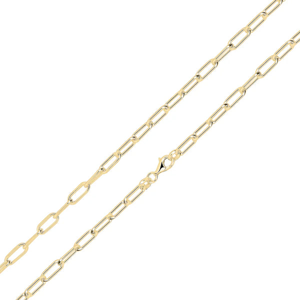 Silver & 18ct Yellow Gold Vermeil 4mm Handmade Paperchain Bracelet