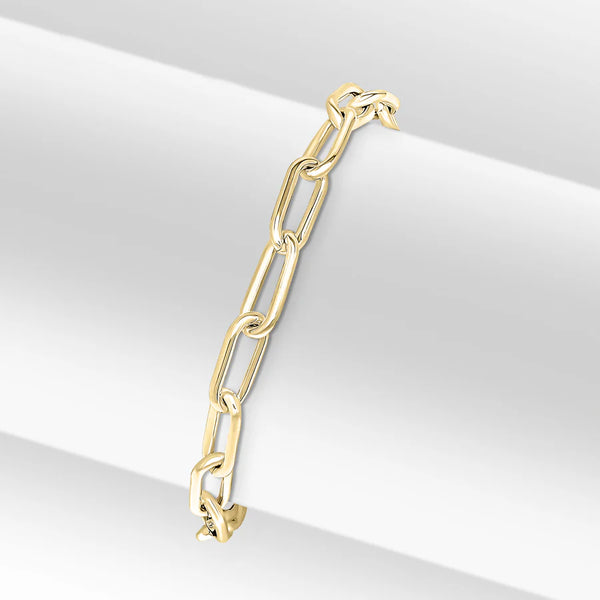 Silver & 18ct Yellow Gold Vermeil 4mm Handmade Paperchain Bracelet