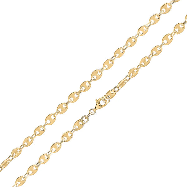 Silver & 18ct Yellow Gold Vermeil 6mm Handmade Marine Cable Bracelet