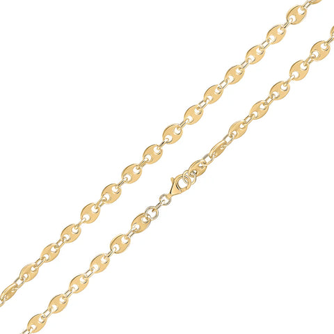 Silver & 18ct Yellow Gold Vermeil 6mm Handmade Marine Cable Bracelet