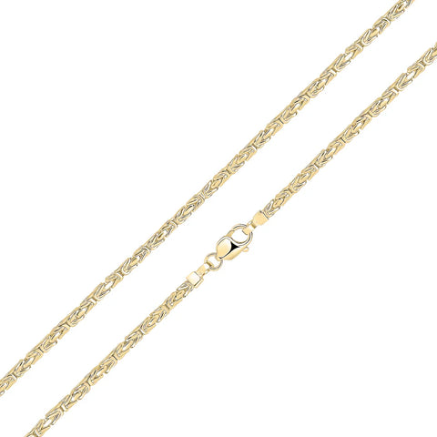 Silver & 18ct Yellow Gold Vermeil 4mm Handmade Square Byzantine Bracelet