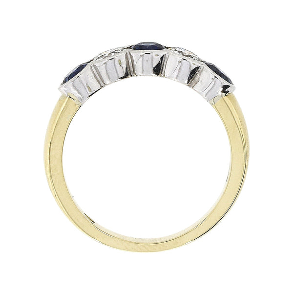 Sapphire & Diamond Half Eternity Ring in 18ct Gold