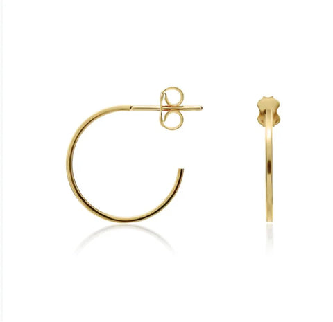 9ct Yellow Gold Square Tube (22mm) Hoop Earrings