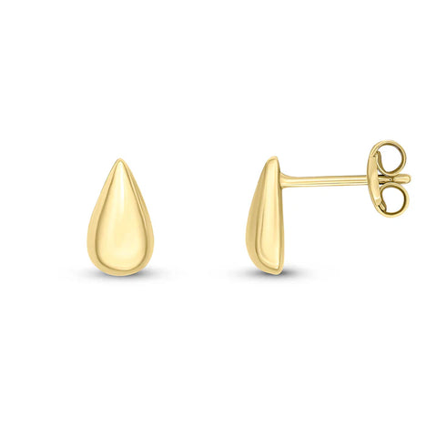 9ct Yellow Gold Pearshape Stud Earrings