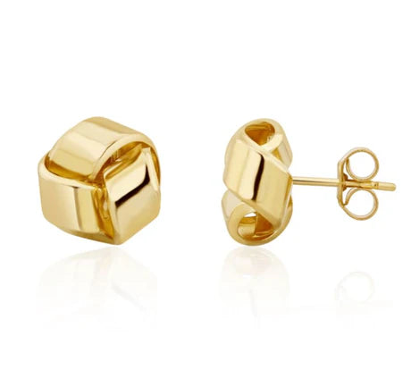 9ct Yellow Gold Knot Stud Earrings