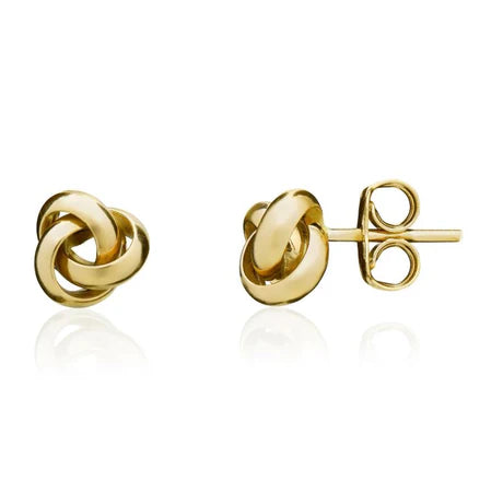 9ct Yellow Gold Polished Knot Stud Earrings