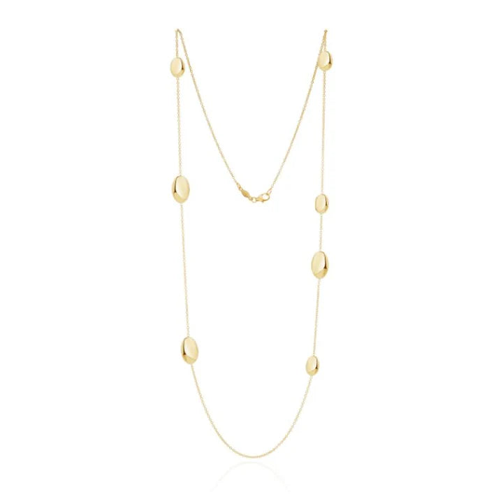 9ct Yellow Gold Flat Oval & Chain 24"