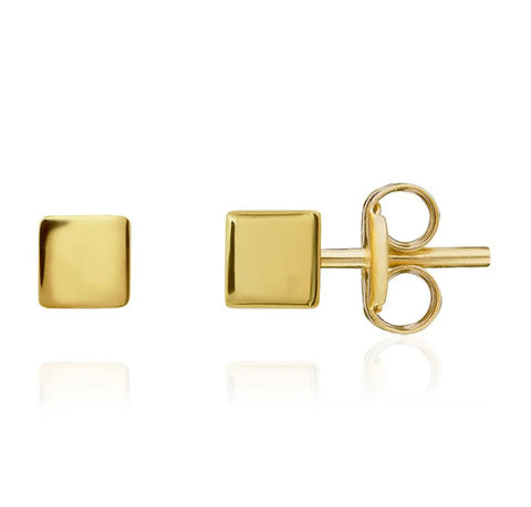 9ct Yellow Gold Polished Cube Stud Earrings
