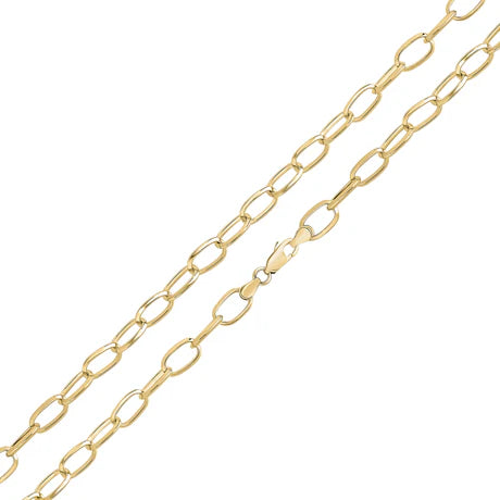 9ct Yellow Gold Handmade Oval Belcher Bracelet