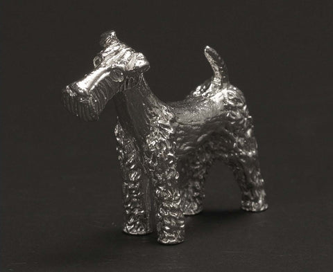Sterling Silver Airedale Terrier Dog Figure