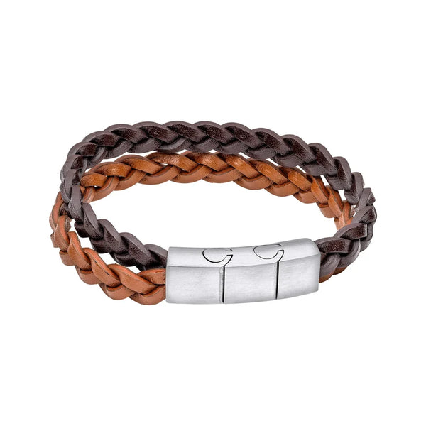 Double Braided Leather Bracelet by Fred Bennett