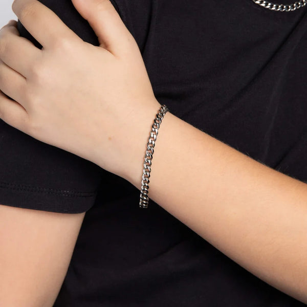 Stainless Steel Cuban Link Bracelet (Smaller Fit) by Fred Bennett