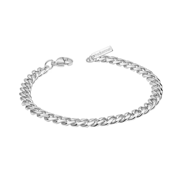 Stainless Steel Cuban Link Bracelet (Smaller Fit) by Fred Bennett