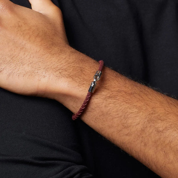 Braided Leather & Hook Clasp Bracelet by Fred Bennett