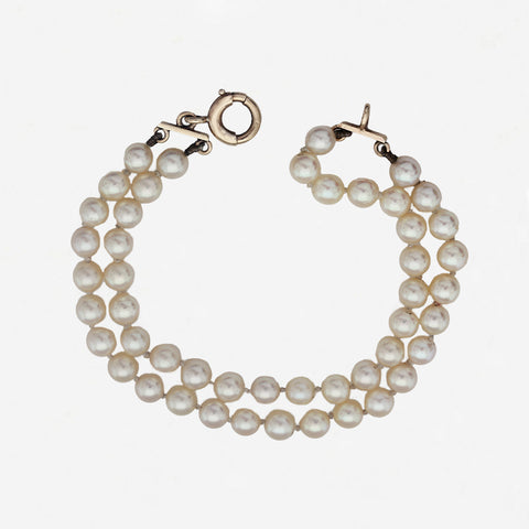 Cultured Pearl Two Row Bracelet - Secondhand