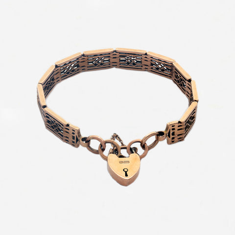 9ct Yellow Gold Gate Bracelet - Secondhand