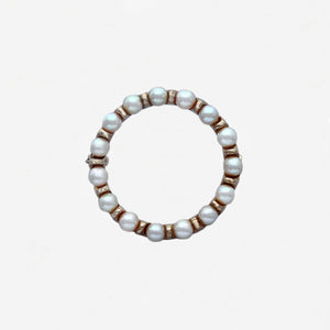 Cultured Pearl Brooch in 9ct Yellow Gold - Secondhand
