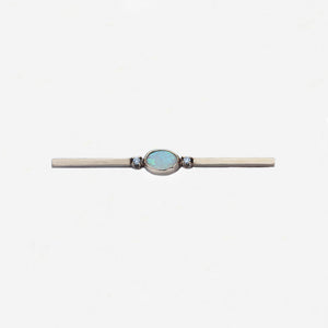 Opal and Diamond Bar Brooch in 9ct Gold - Secondhand