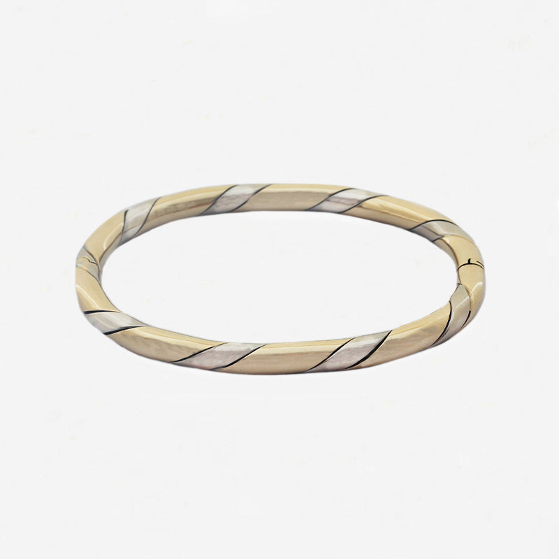 9ct Two Colour Gold Bangle - Secondhand