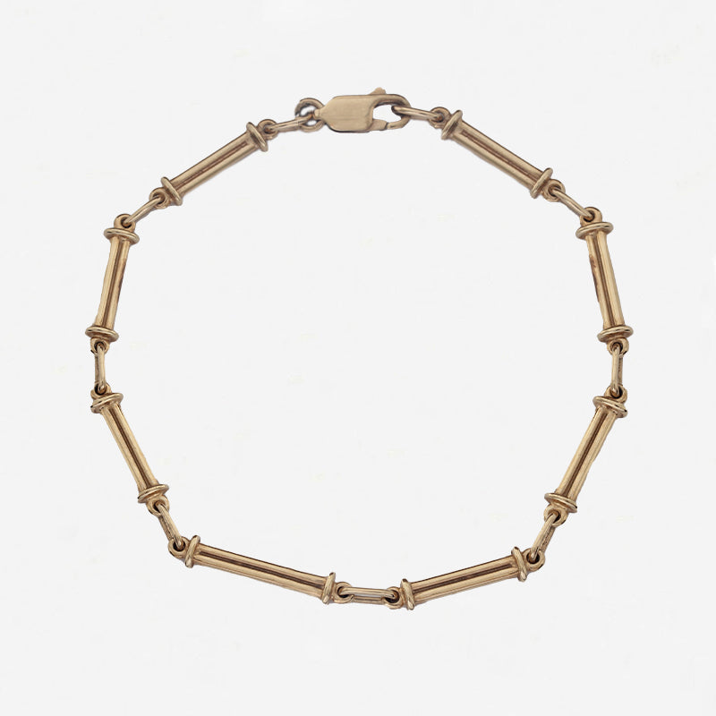 9ct Gold Double Bar Link Bracelet - Secondhand
