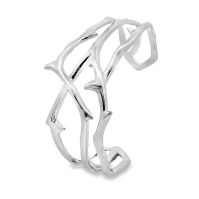 Silver Thorn Grab Bangle