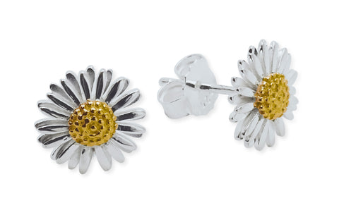 Silver Daisy 10mm Earrings
