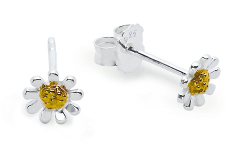 Silver Daisy Stud Earrings - 6mm