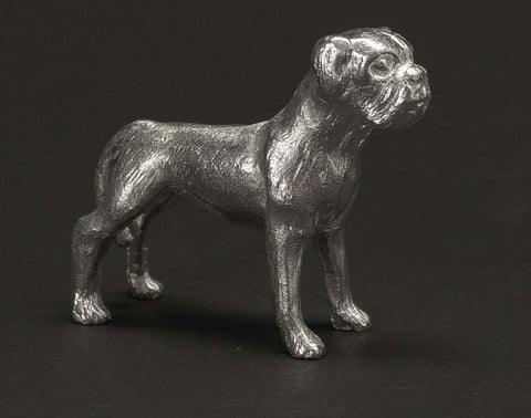 Sterling Silver Boxer Dog Figure