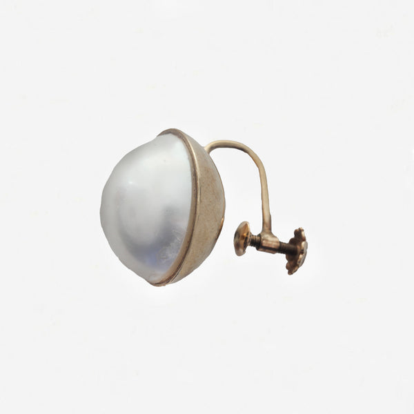 Mabe Pearl Earrings With Screw Fittings - Secondhand