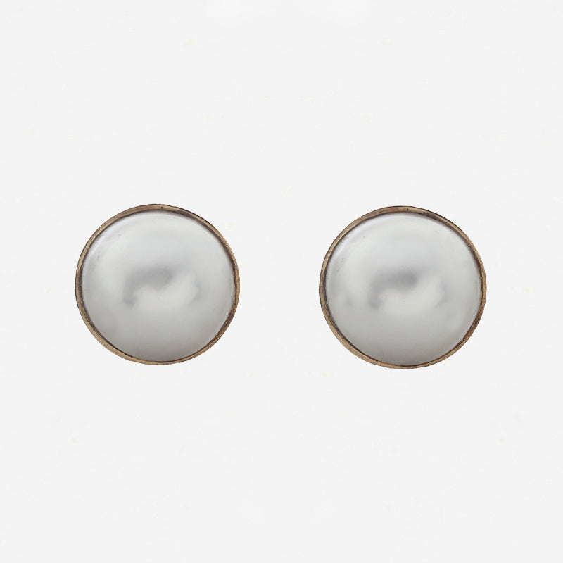 Mabe Pearl Earrings With Screw Fittings - Secondhand