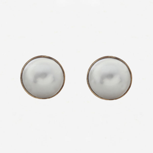 Mabe Pearl Earrings With Screw Fittings - Secondhand