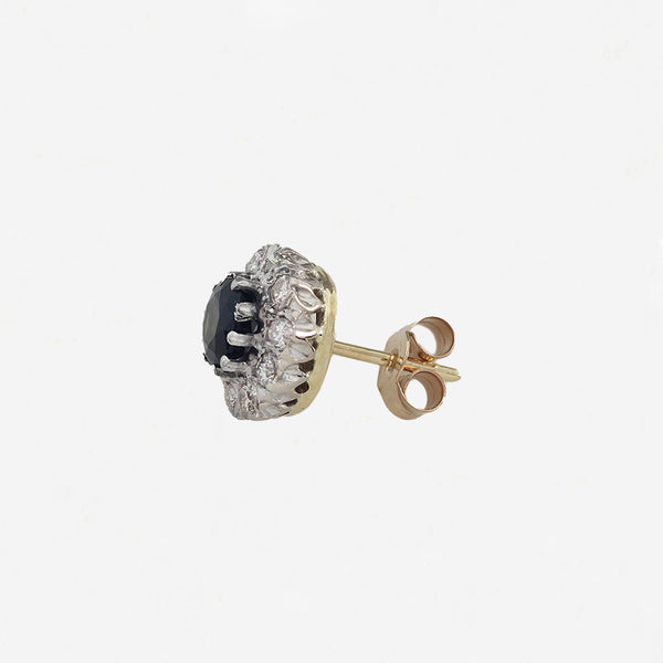 Tourmaline & Diamond Cluster Stud Earrings - Secondhand
