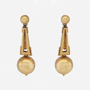 18ct Yellow Gold Victorian Drop Earrings - Secondhand