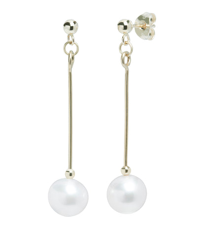 Freshwater Pearl Drop Earrings in 9ct Gold