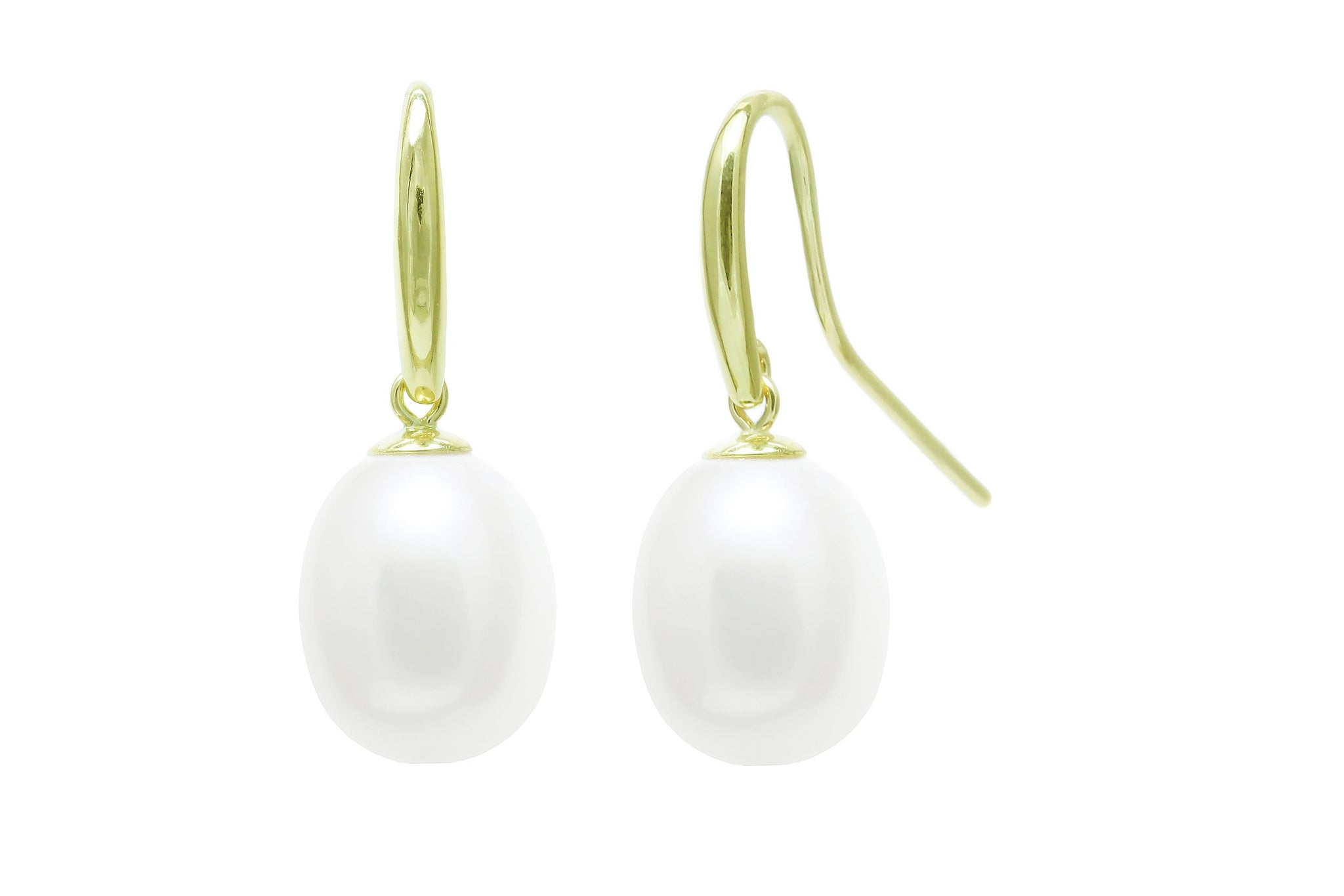 Freshwater Pearl (9-10mm) Drop Earrings in 9ct Gold