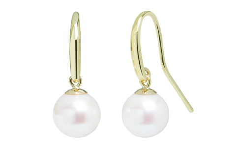 Freshwater Pearl (8-8.5mm) Drop Earrings in 9ct Gold